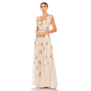 NWT Mac Duggal Cap Sleeve Embellished Dress - size 14